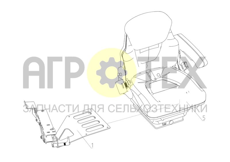 Чертеж Сиденье оператора (2650.24.00.950)